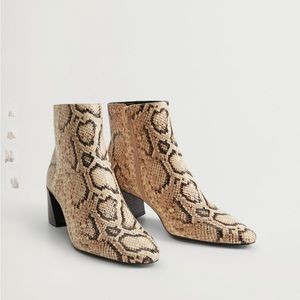 Like-new Mango snake effect ankle boots